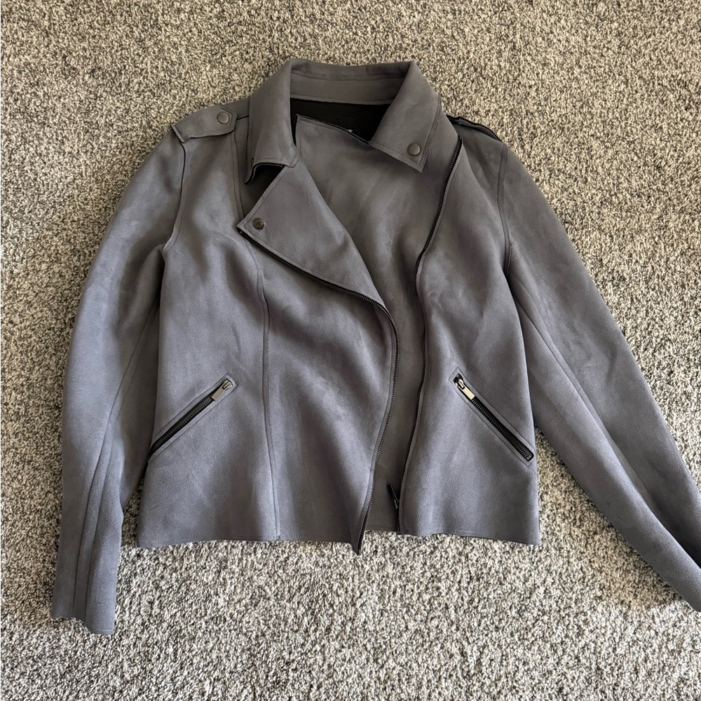 Kut from the Kloth Gray Asymmetrical Moto Jacket